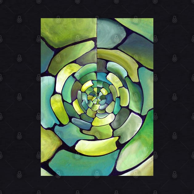 Vibes of Green contemrporary Artdeco Abstract by Nisuris Art